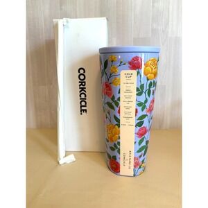 NEW Corkcicle x Rifle Paper Co 24oz Cold Cup Floral Purple Insulated Tumbler 🌸